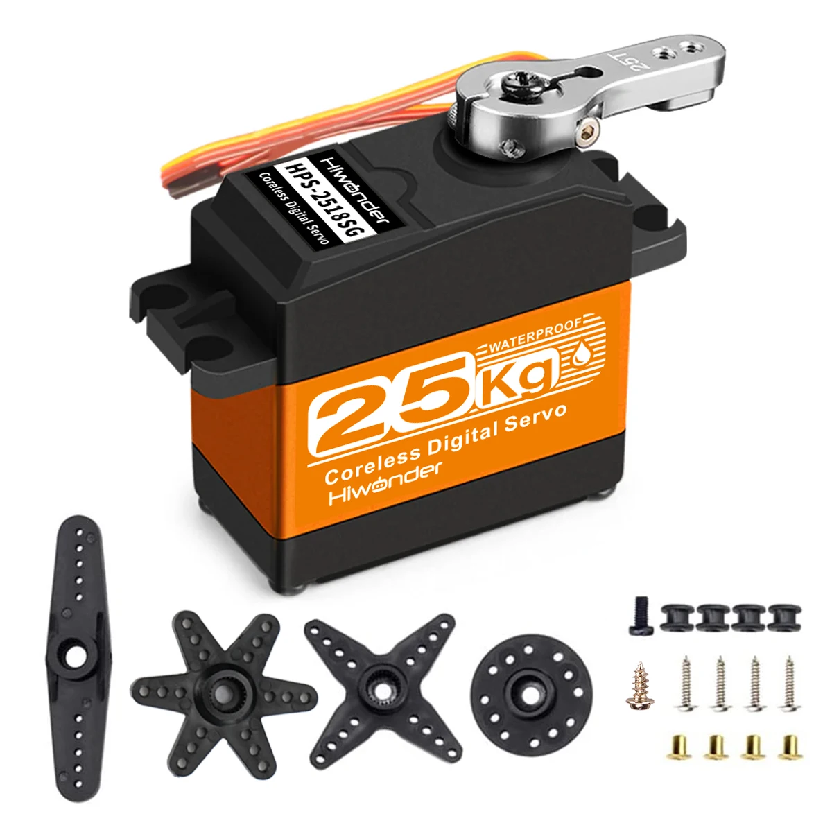 Hiwonder HPS-2518SG 25KG High Torque Stainless Steel Gear Waterproof High-Speed Coreless Servo with 180° Controllable Angle
Hiwonder HPS-2518SG 25KG High Torque Stainless Steel Gear Waterproof High-Speed Coreless Servo with 180° Controllable Angle