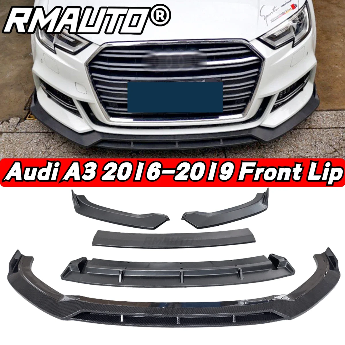 4Pcs Carbon Fiber Car Front Bumper Lip Splitter Spoiler Protector Guard Chin Body Kit For Audi A3 2016-2019 Car Accessories
4Pcs Carbon Fiber Car Front Bumper Lip Splitter Spoiler Protector Guard Chin Body Kit For Audi A3 2016-2019 Car Accessories