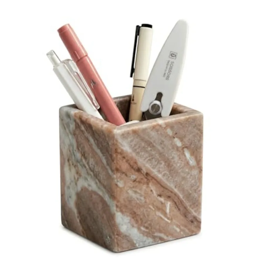 Natural Marble Pen Holder, 2.95" x 3.74" Square Desk Organizer, Marble Toothbrush Holder, Makeup Brush Holder, Decorative Stora
Natural Marble Pen Holder, 2.95" x 3.74" Square Desk Organizer, Marble Toothbrush Holder, Makeup Brush Holder, Decorative Stora
