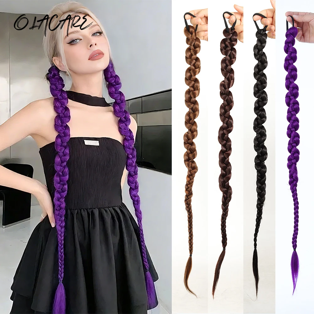 Synthetic New Kpop Style Colorful Braided Ponytail Wig Hair Extensions Fashion Fake Hair Accessories for Girls Cosplay Party
Synthetic New Kpop Style Colorful Braided Ponytail Wig Hair Extensions Fashion Fake Hair Accessories for Girls Cosplay Party