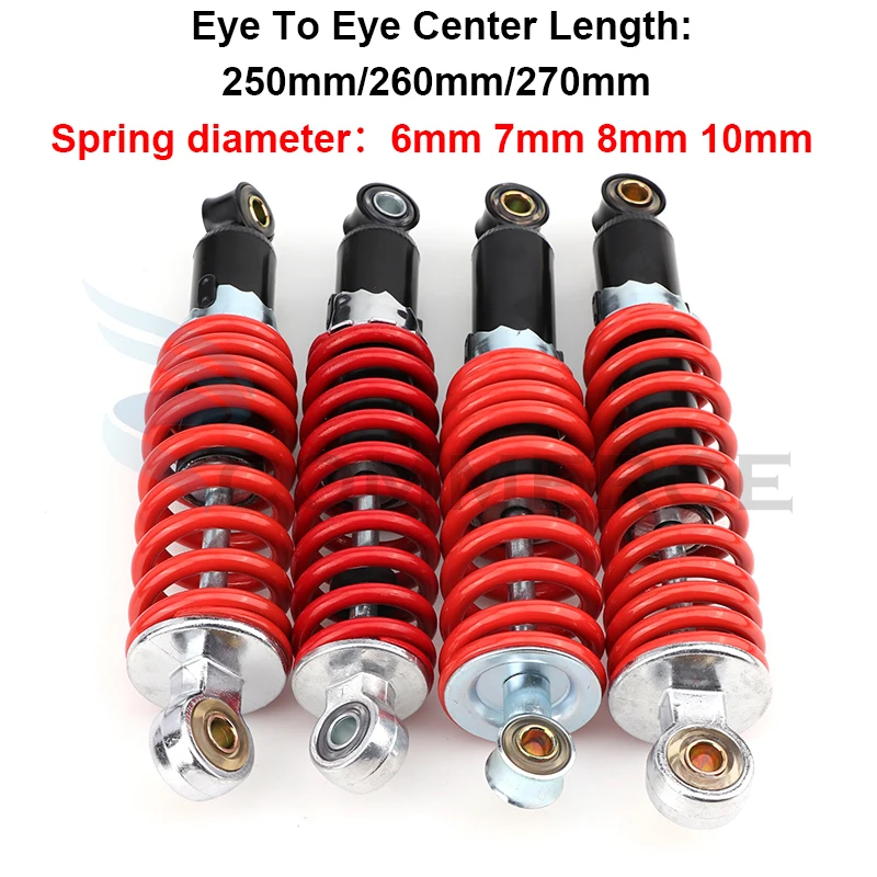 ATV 250mm/260mm/270MM Front/Rear Shock Absorbers Suspension Spring Shocker For 50cc -125cc Go kart Buggy Quad Dirt Bike Parts
ATV 250mm/260mm/270MM Front/Rear Shock Absorbers Suspension Spring Shocker For 50cc -125cc Go kart Buggy Quad Dirt Bike Parts