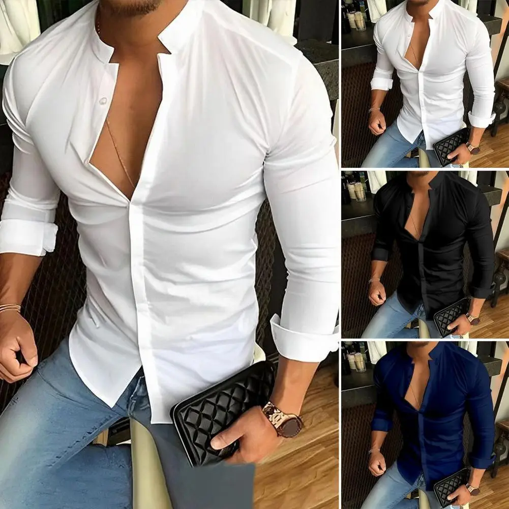 Plus Size Men Autumn Spring Shirt Stand Collar Slim Solid Color Breathable Casual Formal Business Office Shirt
Plus Size Men Autumn Spring Shirt Stand Collar Slim Solid Color Breathable Casual Formal Business Office Shirt