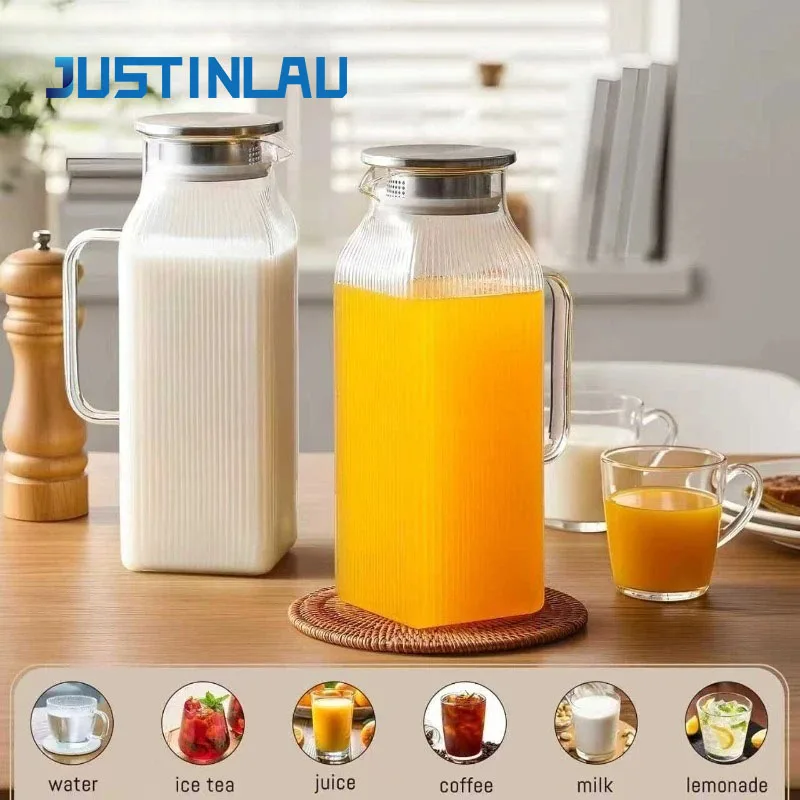 JUSTINLAU 1piece 1.2/2L High Borosilicate Glass Water Bottle, Suitable for Home Restaurants, Large Capacity Insulated Juice Cans
JUSTINLAU 1piece 1.2/2L High Borosilicate Glass Water Bottle, Suitable for Home Restaurants, Large Capacity Insulated Juice Cans