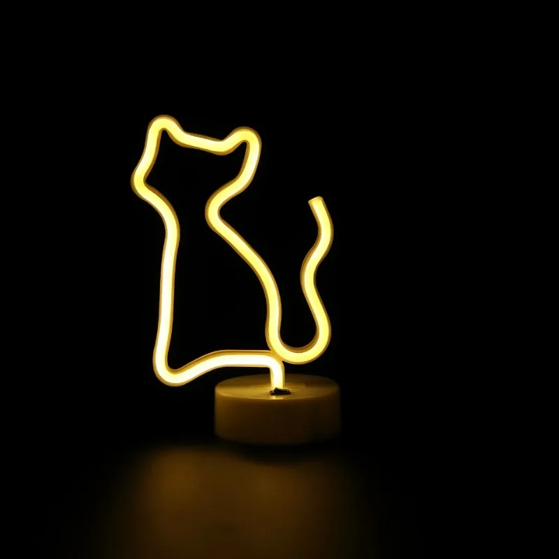 Комната с питанием от USB и батареи, домашний декор, настольные ночные светильники, неоновая вывеска с изображением кошки, светодиодные фигурные светильники с дизайном животных
Комната с питанием от USB и батареи, домашний декор, настольные ночные светильники, неоновая вывеска с изображением кошки, светодиодные фигурные светильники с дизайном животных