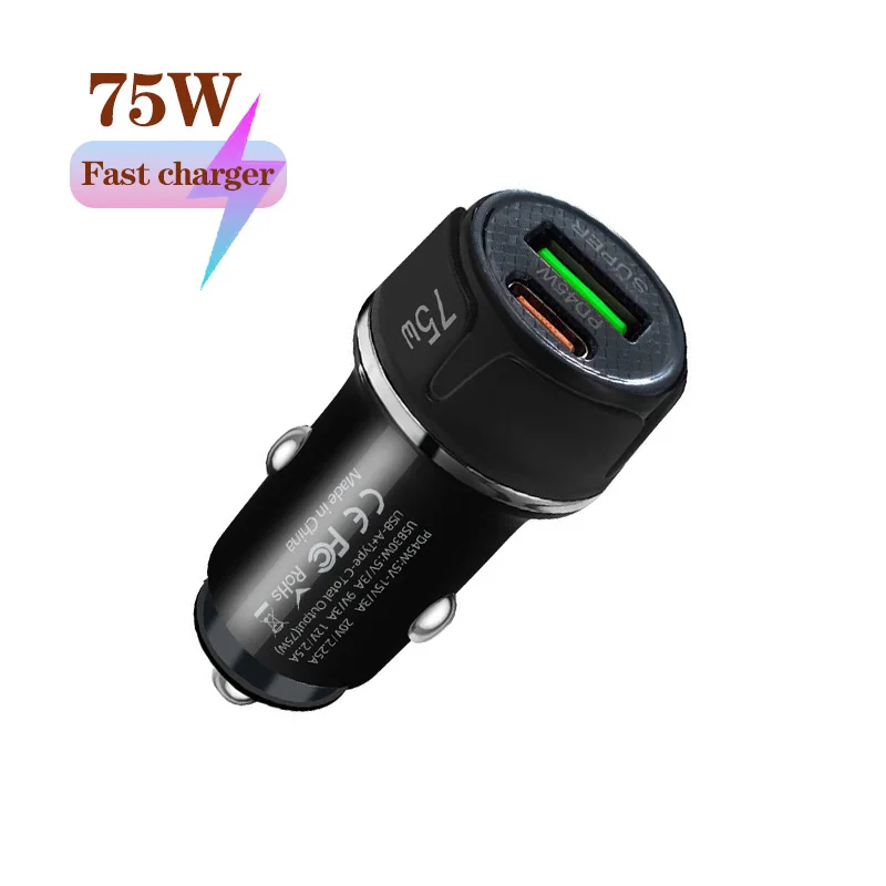 2Port PD 75W car charger PD45W QC3.0 car phone charger for HUAWEI iPhone Samsung Xiaomi fast charging cigarette lighter adapter
2Port PD 75W car charger PD45W QC3.0 car phone charger for HUAWEI iPhone Samsung Xiaomi fast charging cigarette lighter adapter