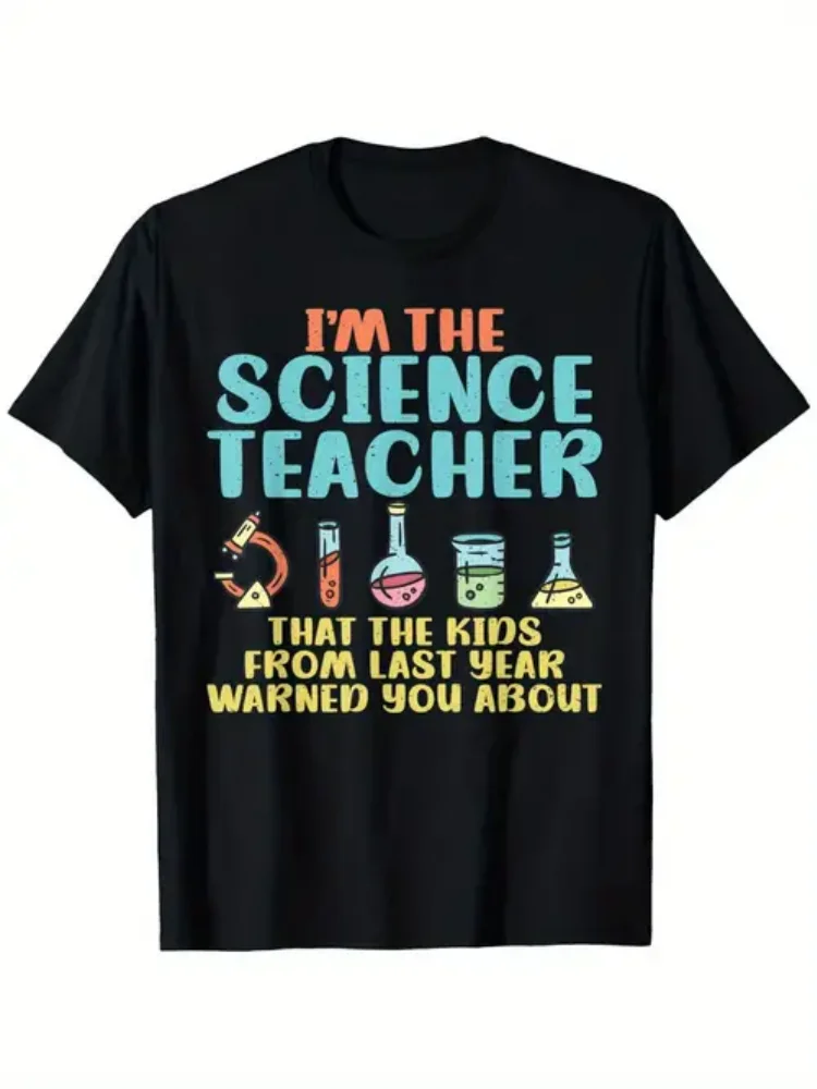 I'mthe science teacher the kids warned you about "Men'S Cotton T-Shirt - Black, Non-Fading, 180g, All-Season Comfort, Size S-X
I'mthe science teacher the kids warned you about "Men'S Cotton T-Shirt - Black, Non-Fading, 180g, All-Season Comfort, Size S-X
