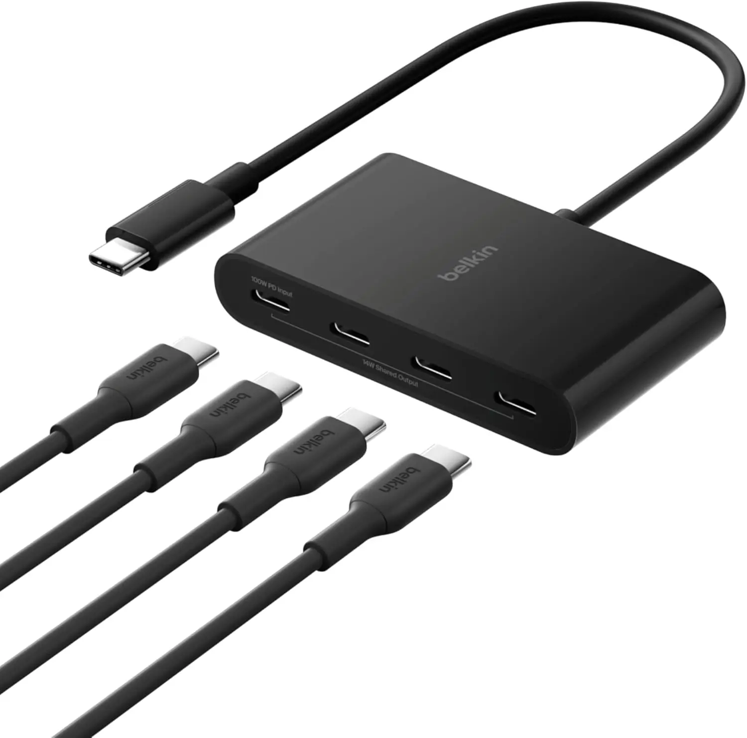 4-Port USB-C Hub with 10Gbps Data Transfer, 100W PD Charging for Laptops and Tablets