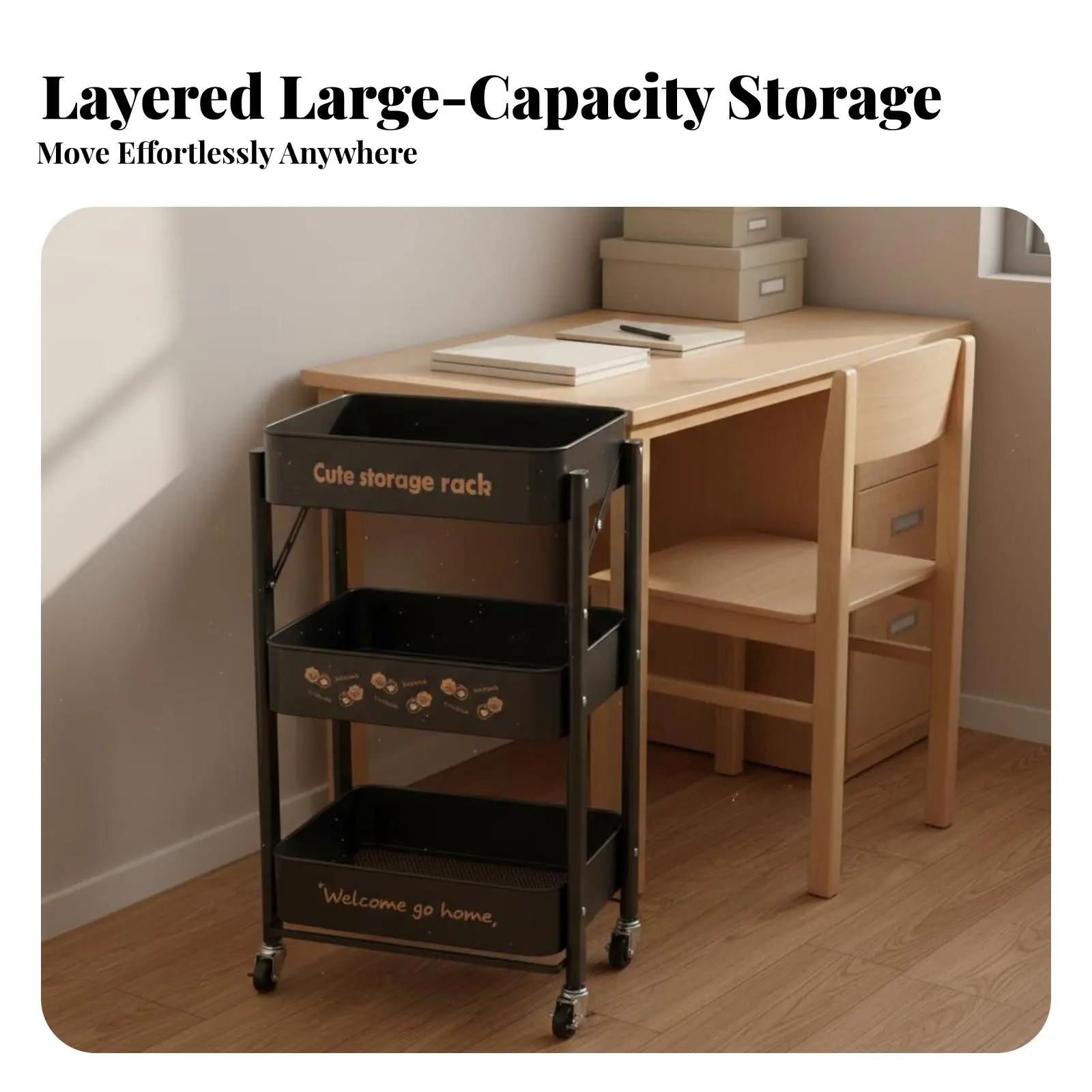 Mobile Storage Rack Dopamine Decor Kids Snack Cart Mobile Storage Shelf Versatile 3-Tier Utility Trolley Easy Assembly
Mobile Storage Rack Dopamine Decor Kids Snack Cart Mobile Storage Shelf Versatile 3-Tier Utility Trolley Easy Assembly
