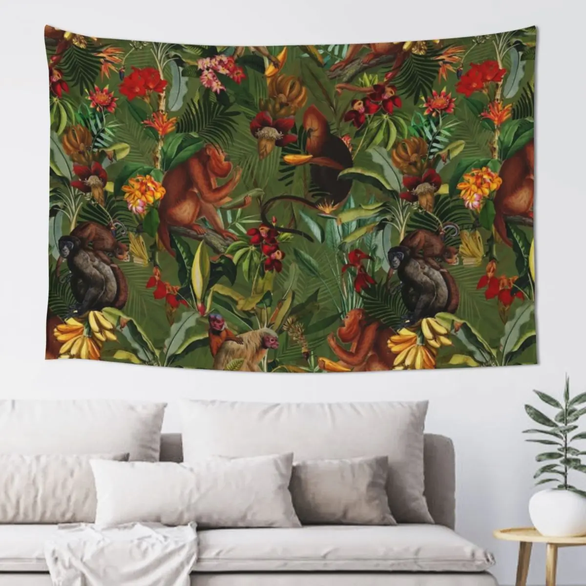Tropical monkey jungle pattern - dark green Tapestry Bathroom Decor Room Decorator Tapestry
Tropical monkey jungle pattern - dark green Tapestry Bathroom Decor Room Decorator Tapestry