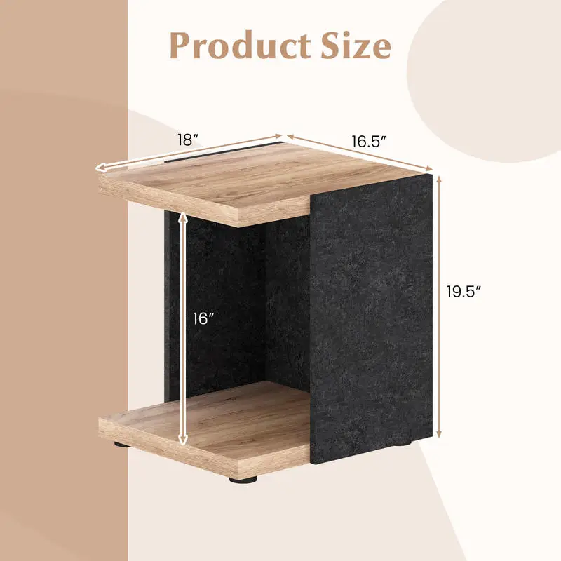 End Table 2-Tier Sofa Side Table with Open Storage Shelf-Oak
End Table 2-Tier Sofa Side Table with Open Storage Shelf-Oak