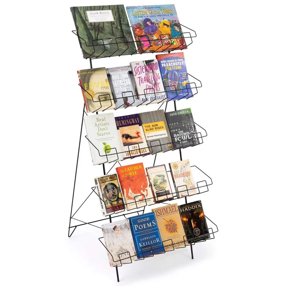 Set of 2 Floor Standing Magazine Holders Standing Card Display Rack with Wire Construction, Greeting Card Fixture, Book Display
Set of 2 Floor Standing Magazine Holders Standing Card Display Rack with Wire Construction, Greeting Card Fixture, Book Display