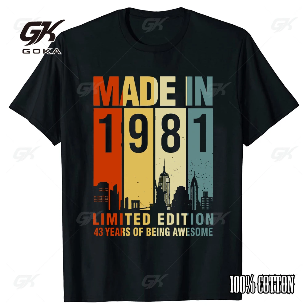 Funny Made in 1981 Limited Edition Classic T Shirts Unisex Graphic Cotton Streetwear Short Sleeve Birthday Gifts T-shirt Men
Funny Made in 1981 Limited Edition Classic T Shirts Unisex Graphic Cotton Streetwear Short Sleeve Birthday Gifts T-shirt Men