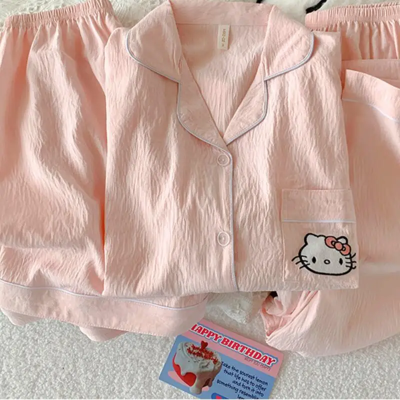 Women's Cute 3-Piece Pajama Sets Short Sleeve Short Pants Long Pants Soft Breathable Sleepwear Comfortable Loungewear for Ladies
Women's Cute 3-Piece Pajama Sets Short Sleeve Short Pants Long Pants Soft Breathable Sleepwear Comfortable Loungewear for Ladies