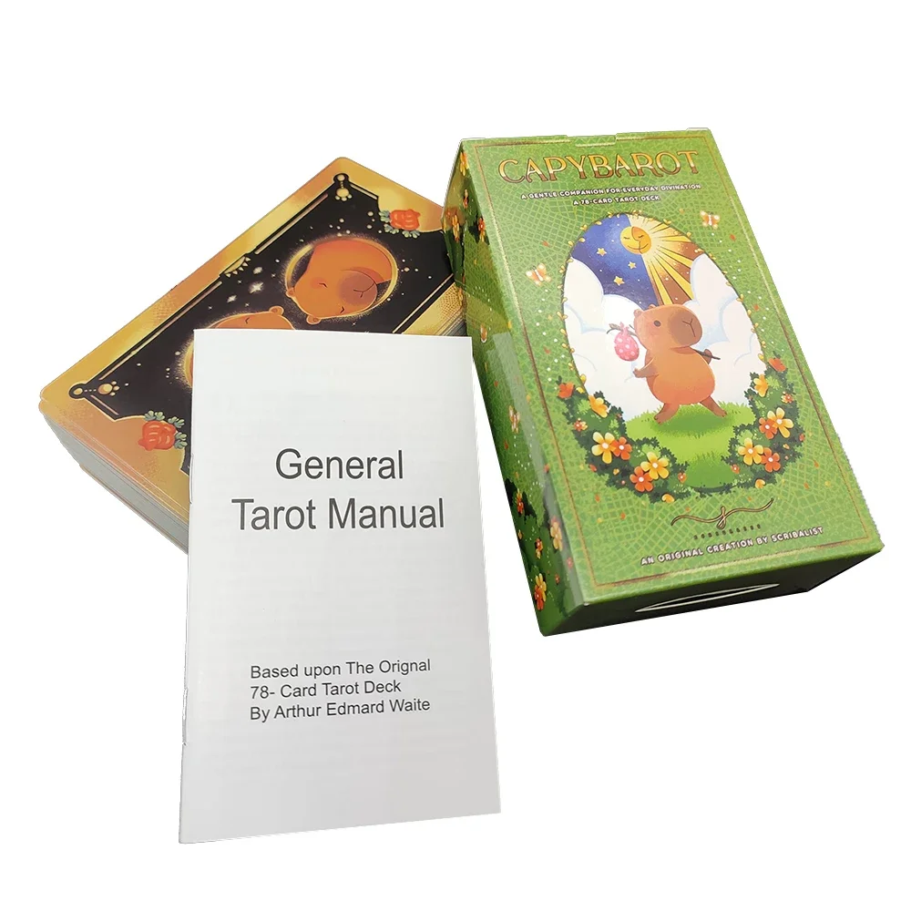 NEW 12CM×7CM Capybarot Divination Tarot Deck with Guidebook Fate Unique Cards Deck English Version Esoterism.
NEW 12CM×7CM Capybarot Divination Tarot Deck with Guidebook Fate Unique Cards Deck English Version Esoterism.