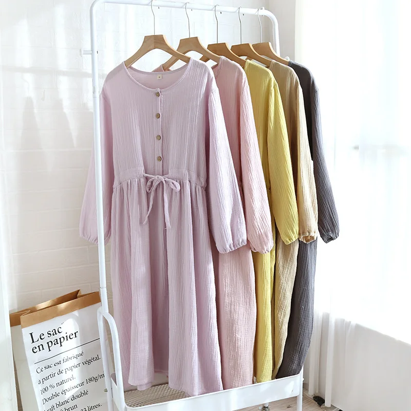 Cotton Night Dress For Woman Nightwear Nightgown Ladies Pyjamas Spring Summer Loose Long Sleeve Home Wear Sleeping Dress
Cotton Night Dress For Woman Nightwear Nightgown Ladies Pyjamas Spring Summer Loose Long Sleeve Home Wear Sleeping Dress