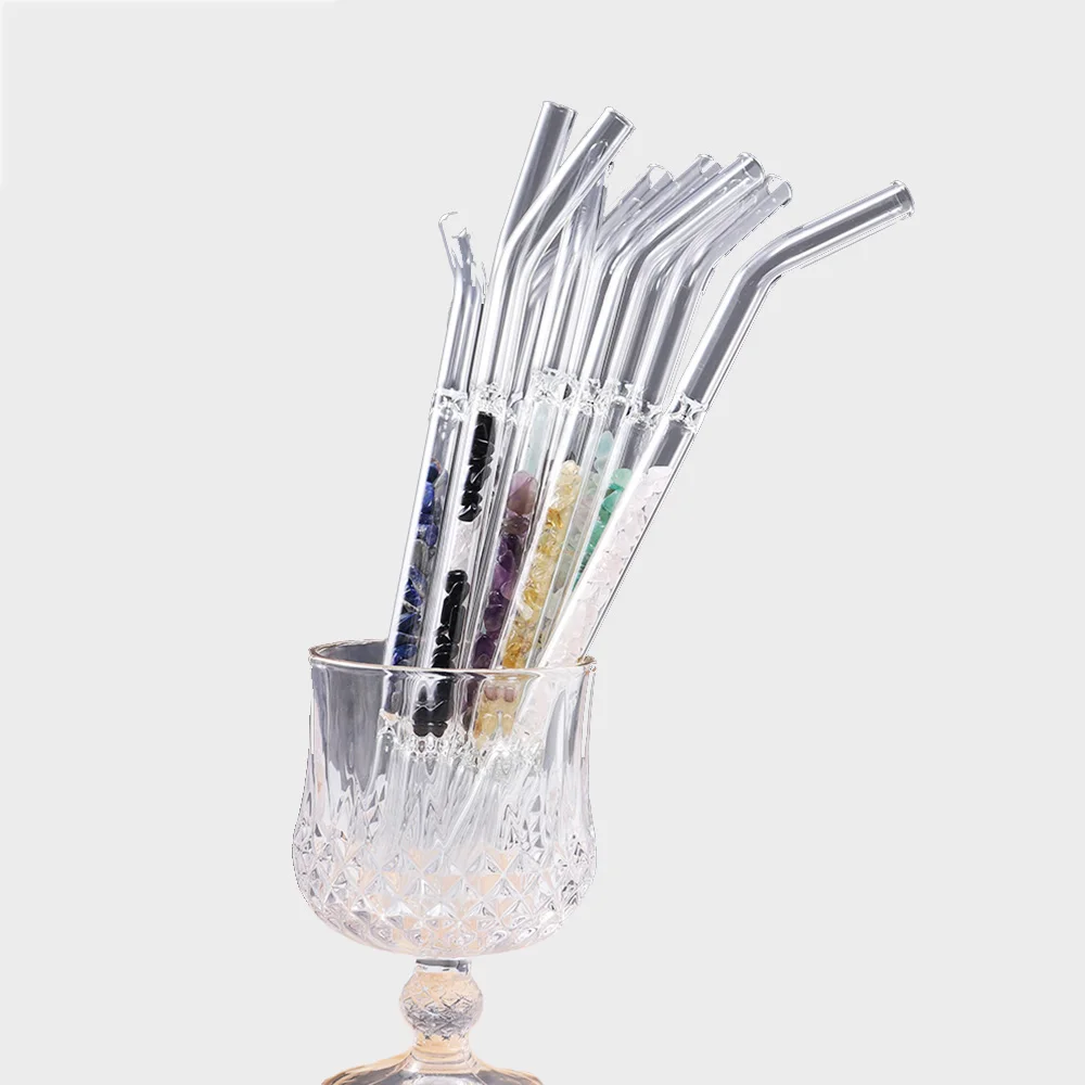 Natural Crystal gravel healing stone Glass straw with crystals pipette Beverage straw Support customization
Natural Crystal gravel healing stone Glass straw with crystals pipette Beverage straw Support customization