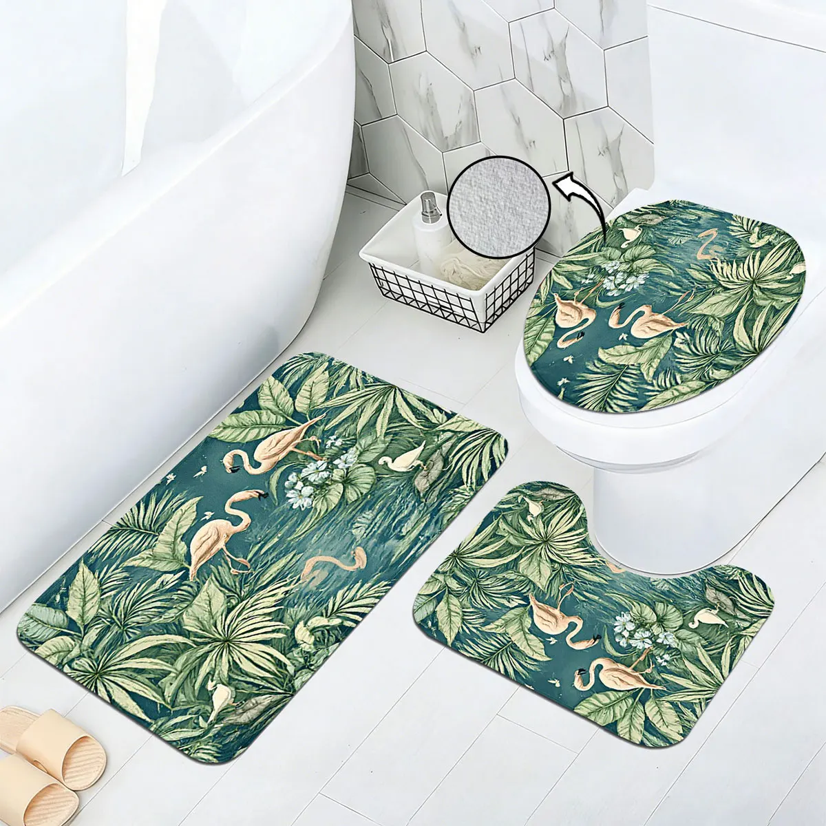 Forest Style Watercolor Flamingo Print Non-Slip Absorbent Bath Mat Set
Forest Style Watercolor Flamingo Print Non-Slip Absorbent Bath Mat Set