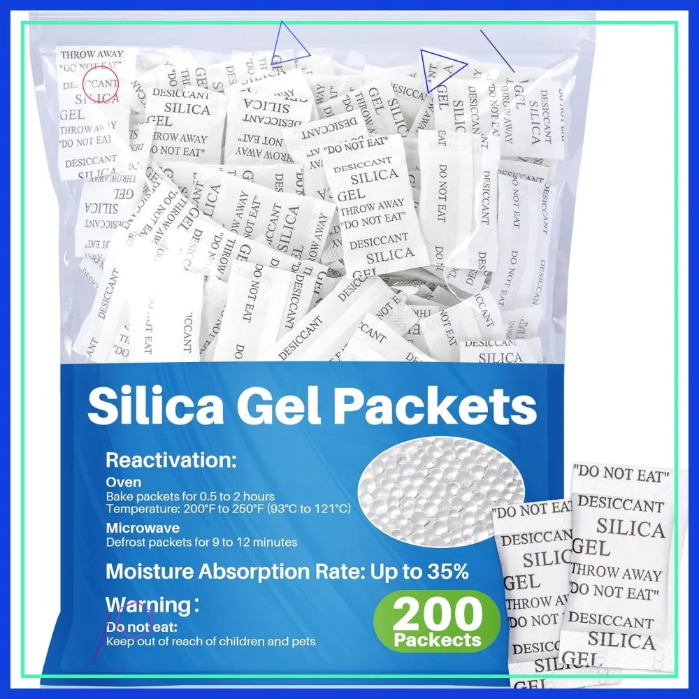 Sukh 200PCS 2Gram Rechargeable Silica Gel Packets - Moisture Absorbers for Electronics, Closet, Shoes
Sukh 200PCS 2Gram Rechargeable Silica Gel Packets - Moisture Absorbers for Electronics, Closet, Shoes