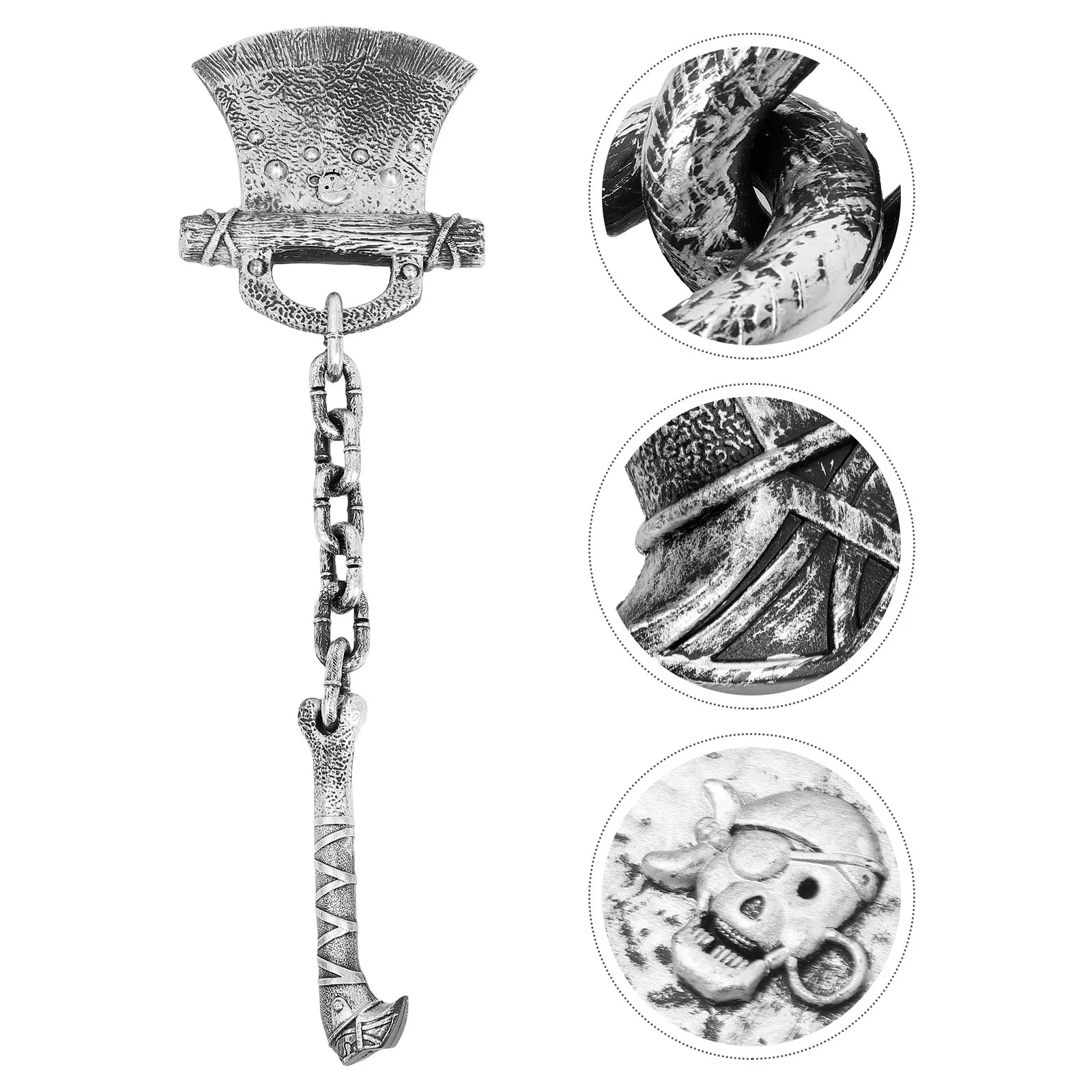 PVC Pirate Hook Prop Skull Chain Axe Lightweight Party Decor Halloween Cosplay Supply Pirate Costume Accessory
PVC Pirate Hook Prop Skull Chain Axe Lightweight Party Decor Halloween Cosplay Supply Pirate Costume Accessory