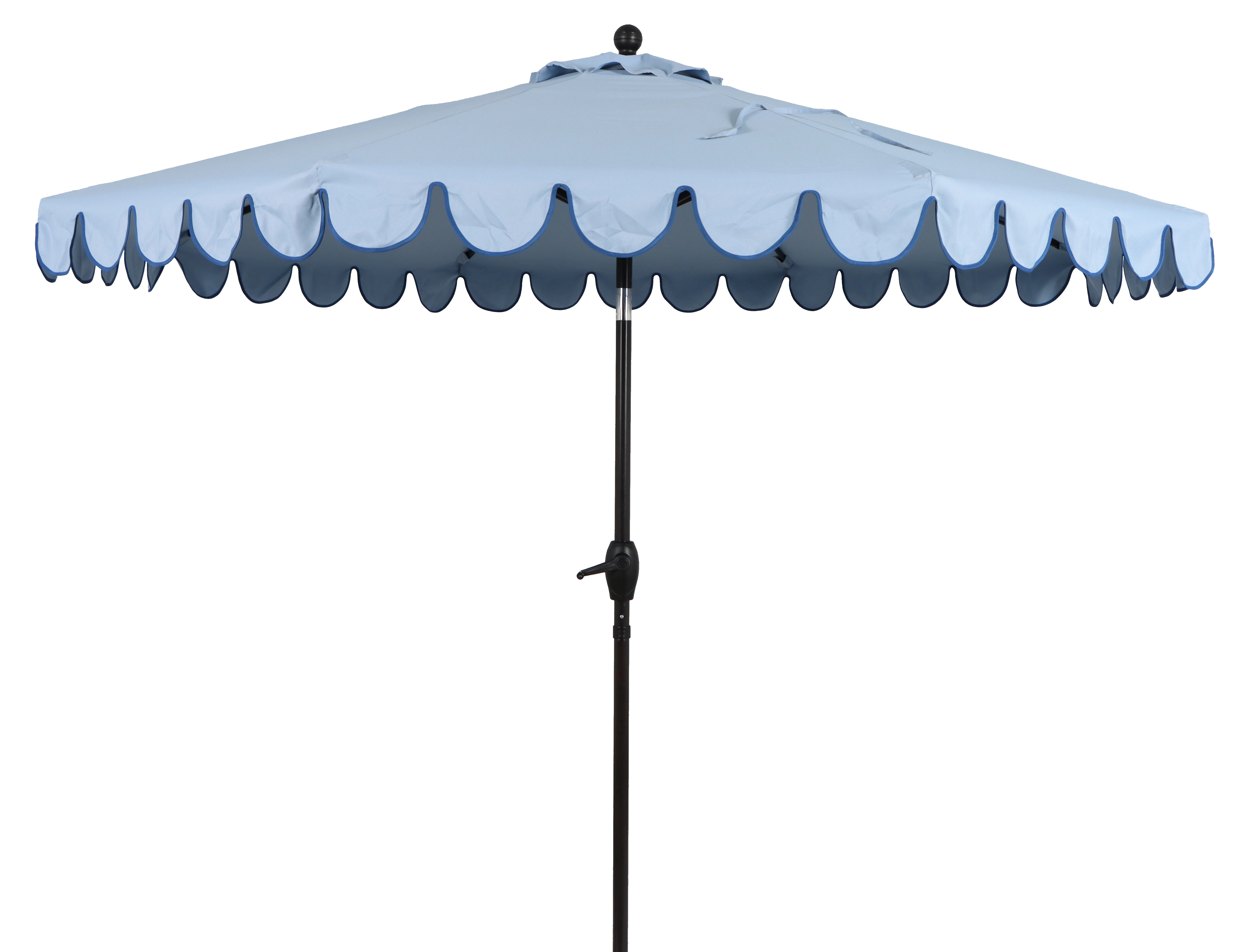 Outdoor 9 Foot Blue Scallop Premium Crank Lift and 3 Position Tilt Market Patio Umbrella
Outdoor 9 Foot Blue Scallop Premium Crank Lift and 3 Position Tilt Market Patio Umbrella