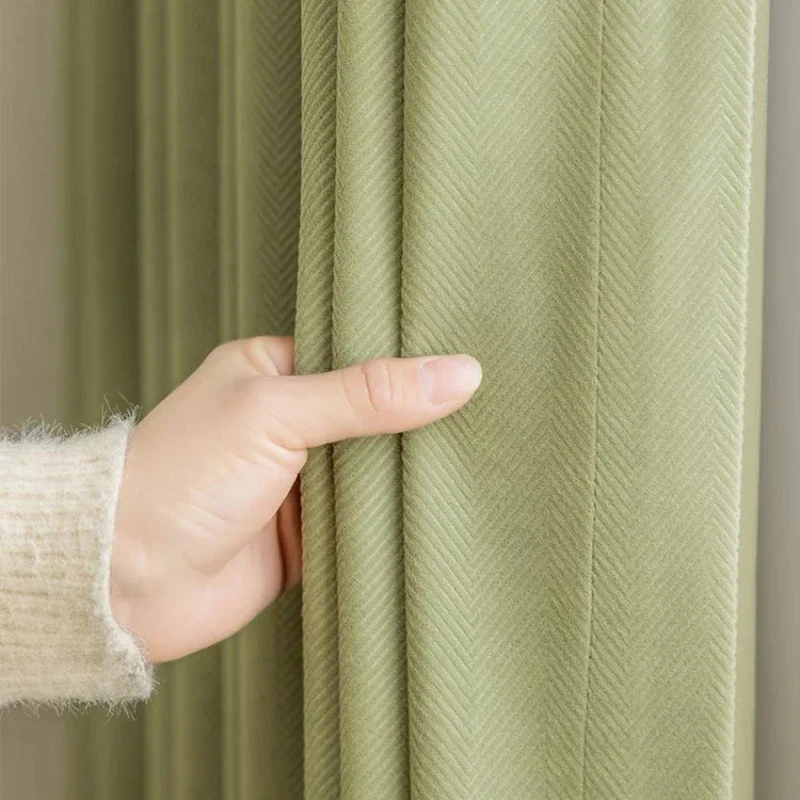 Nordic Modern Minimalist Solid Color Window Curtains Simple Fishbone Patterned Velvet Blackout Curtains for Bedroom Living Room
Nordic Modern Minimalist Solid Color Window Curtains Simple Fishbone Patterned Velvet Blackout Curtains for Bedroom Living Room