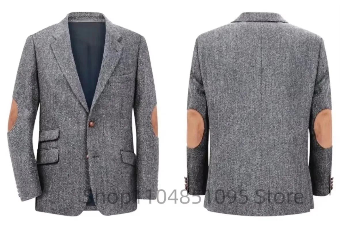 Men's Suit Gray/Brown Blazer Prom Groom Tuxedos Coat Herringbone Wool Tweed Single Breasted Formal Jacket for Wedding/Bussiness
Men's Suit Gray/Brown Blazer Prom Groom Tuxedos Coat Herringbone Wool Tweed Single Breasted Formal Jacket for Wedding/Bussiness