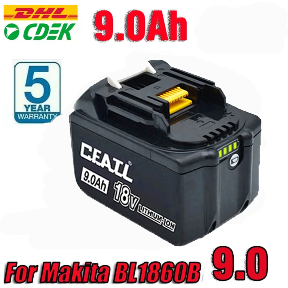 9Ah For Makita 18VBattery 18650 Lithium-ion Battery Replacement Battery For Makita BL1830 BL1860 BL1890 LXT400 Power Too
9Ah For Makita 18VBattery 18650 Lithium-ion Battery Replacement Battery For Makita BL1830 BL1860 BL1890 LXT400 Power Too