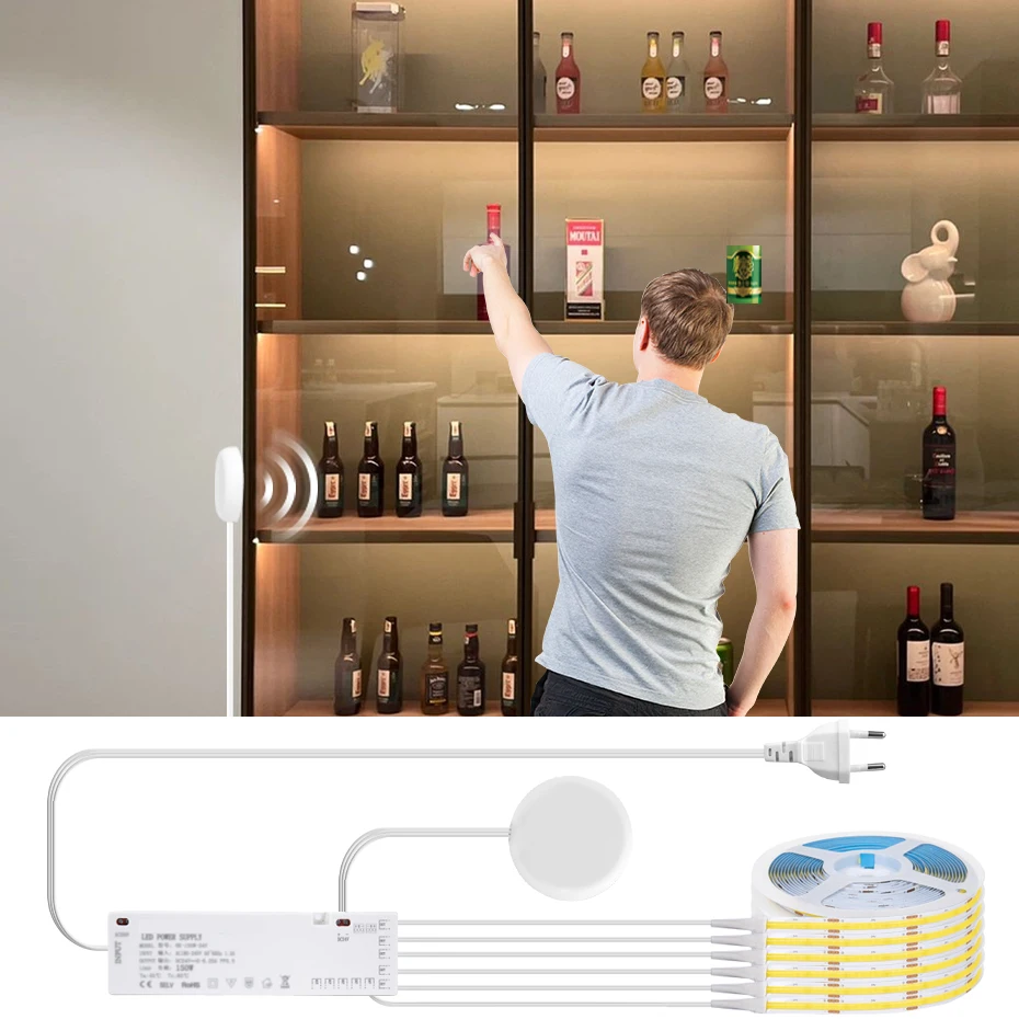 Adhesive COB LED Strip Light DC12V EU US UK AU Plug Led Wardrobe Tape with Penetrable Wood PIR Motion Sensor Under Cabinet Lamp
Adhesive COB LED Strip Light DC12V EU US UK AU Plug Led Wardrobe Tape with Penetrable Wood PIR Motion Sensor Under Cabinet Lamp