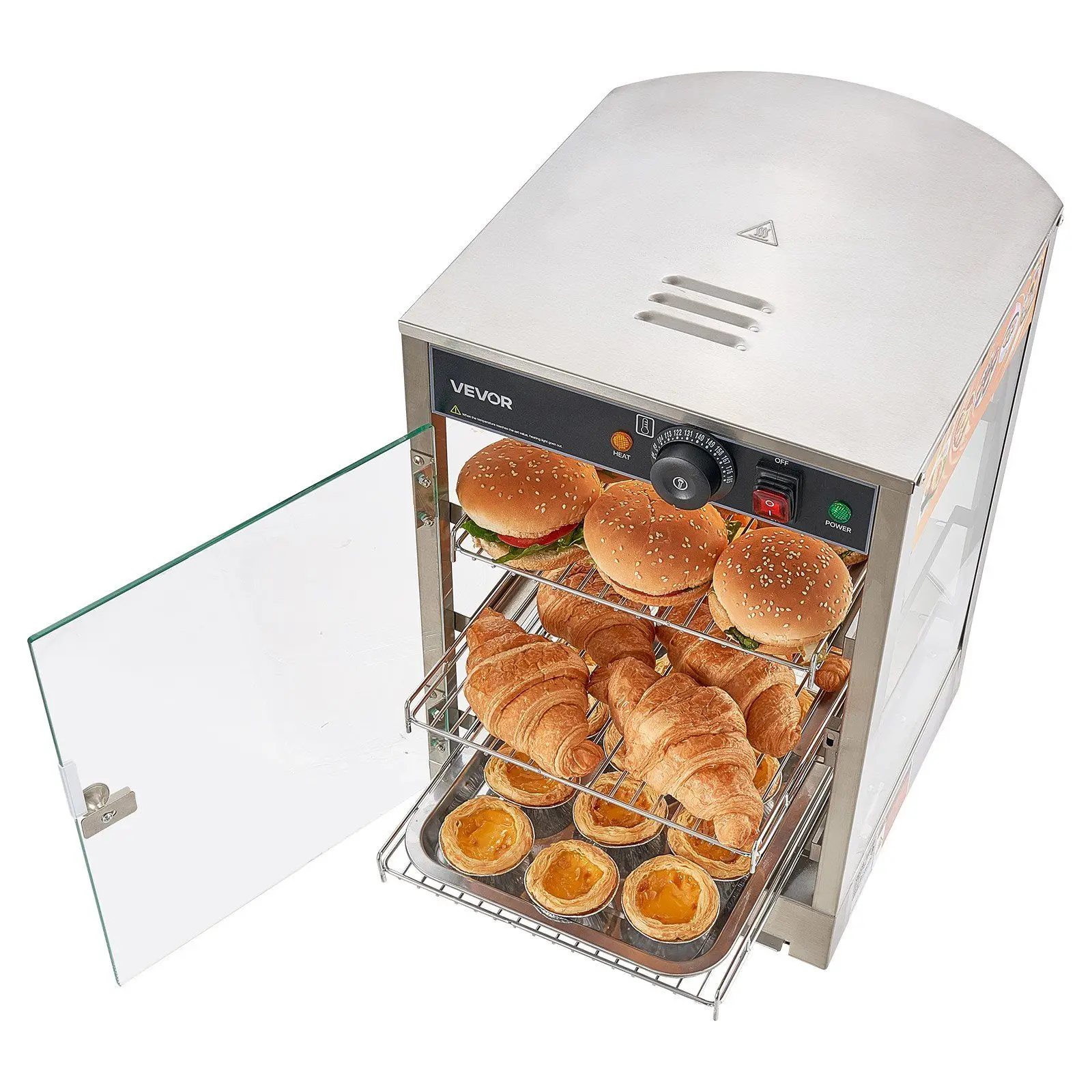 3-Tier Commercial Food Warmer Display, 800W Food Display Warmer with LED Light, Adjustable Shelf and Stainless Steel Frame,
3-Tier Commercial Food Warmer Display, 800W Food Display Warmer with LED Light, Adjustable Shelf and Stainless Steel Frame,