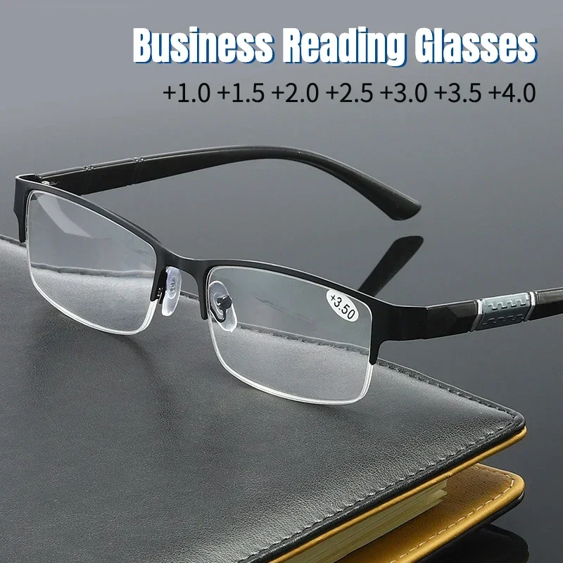 Men's Business Half Frame Design Reading Glasses Flexible Classical Retro Presbyopia Eyeglasses Prescription Eyeglasses
Men's Business Half Frame Design Reading Glasses Flexible Classical Retro Presbyopia Eyeglasses Prescription Eyeglasses