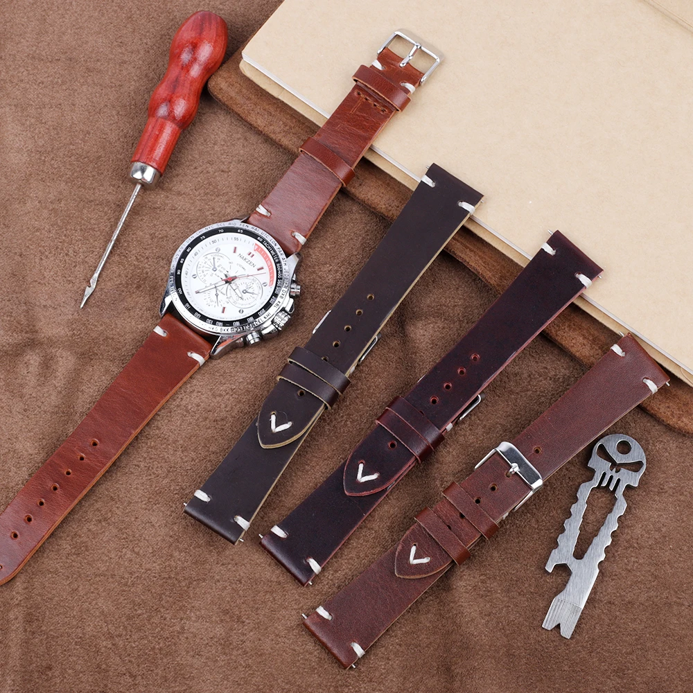 Handmade Oil Wax Watch Straps 22mm Vintage Cowhide Watch Band Quick Release Watchband Replacement Bracelet Belt Accessories
Handmade Oil Wax Watch Straps 22mm Vintage Cowhide Watch Band Quick Release Watchband Replacement Bracelet Belt Accessories