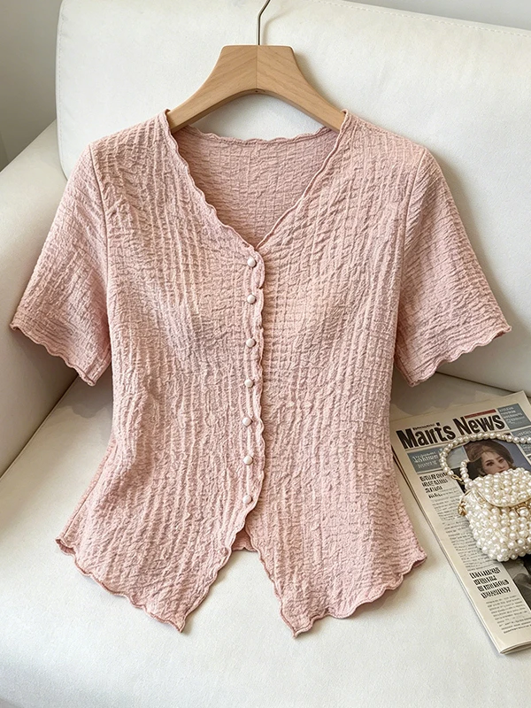 Sweet Texture V-Neck Short Sleeve Women's Top Asymmetrical Versatile Summer Fashion plus Size Shirt Casual Daily Wear
Sweet Texture V-Neck Short Sleeve Women's Top Asymmetrical Versatile Summer Fashion plus Size Shirt Casual Daily Wear