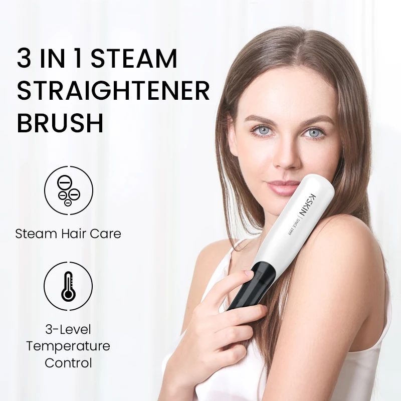 K·SKIN Negative Ion Steam Hair Straightener Brush 2 In 1 Straightening Curler Fast Heating Ceramic Anti‑Scald Hair Styling Comb
K·SKIN Negative Ion Steam Hair Straightener Brush 2 In 1 Straightening Curler Fast Heating Ceramic Anti‑Scald Hair Styling Comb