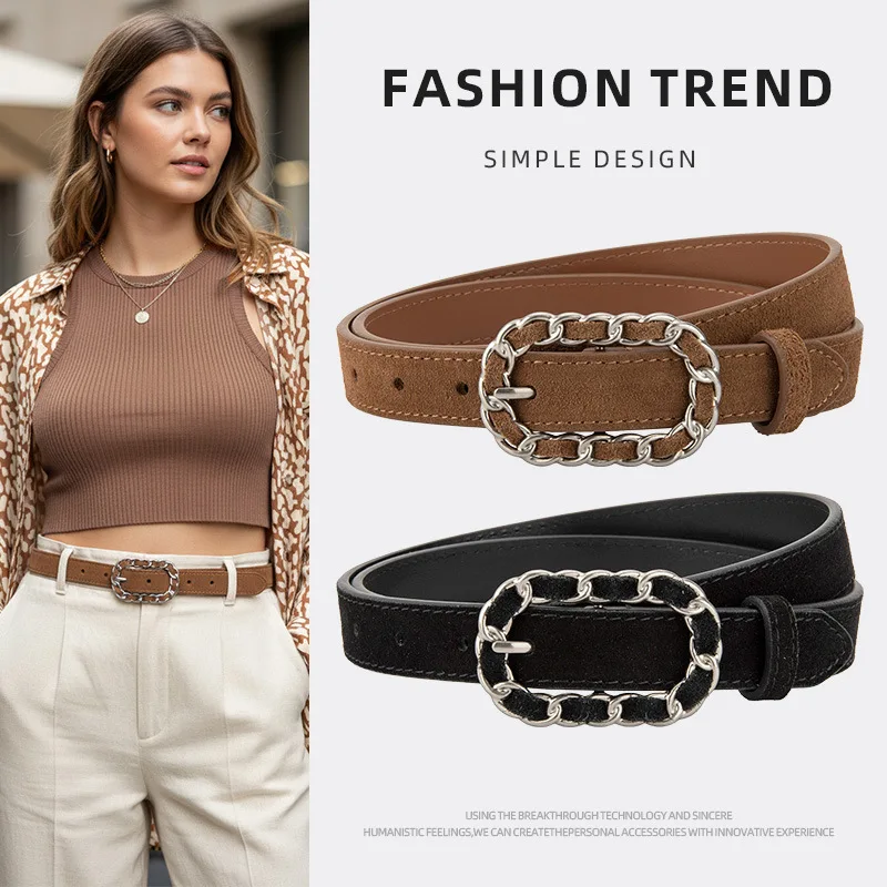 Ladies' New Genuine Leather Retro Design Frosted Suede Belt,Women's Casual and Versatile European and American Fashion Belts
Ladies' New Genuine Leather Retro Design Frosted Suede Belt,Women's Casual and Versatile European and American Fashion Belts