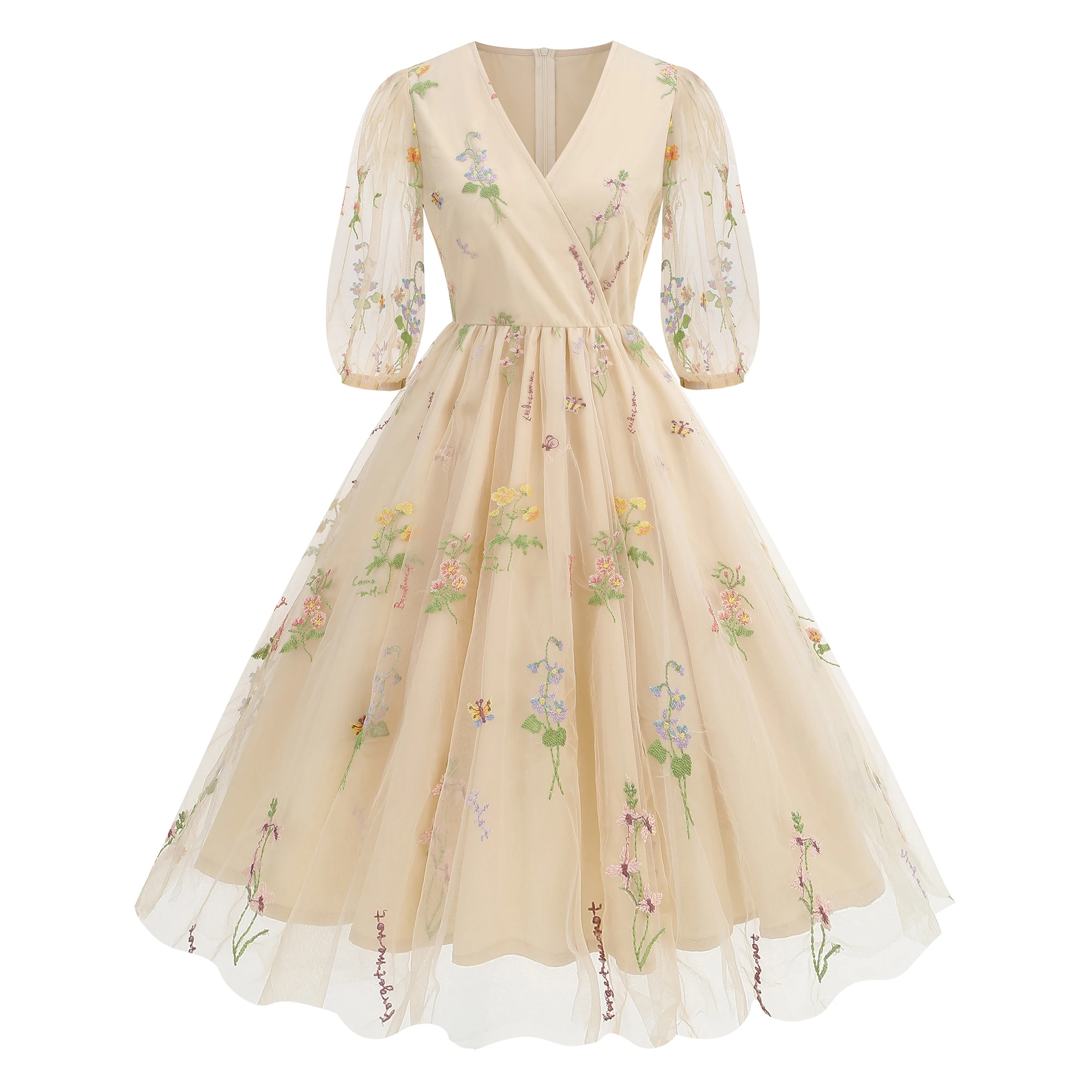Women's Fashion dress Lace V-neck Half Sleeve Spring And Summer Elegant Party Dresses
Women's Fashion dress Lace V-neck Half Sleeve Spring And Summer Elegant Party Dresses