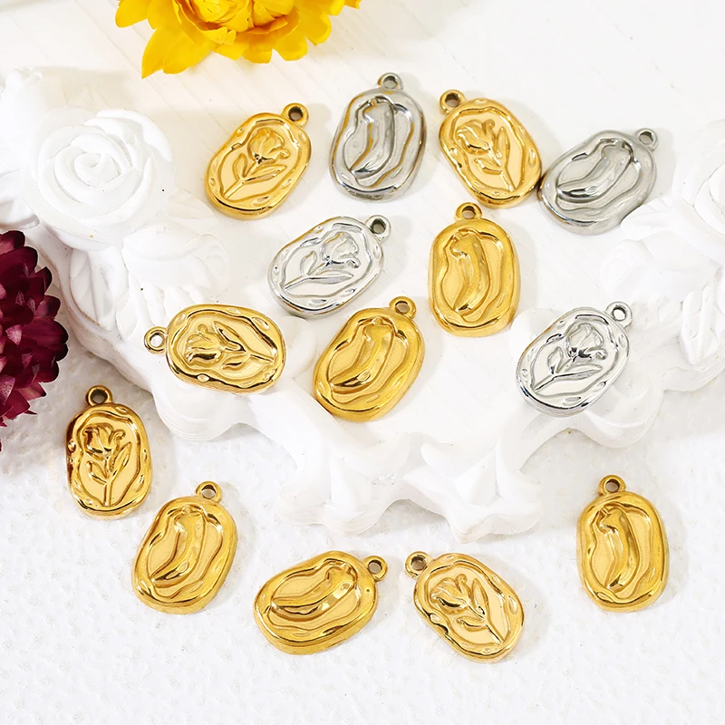 5pcs Stainless Steel Elliptical Chili Flower Charms Pendants For DIY Earring Jewelry Making Necklace Women Exquisite Accessories
5pcs Stainless Steel Elliptical Chili Flower Charms Pendants For DIY Earring Jewelry Making Necklace Women Exquisite Accessories