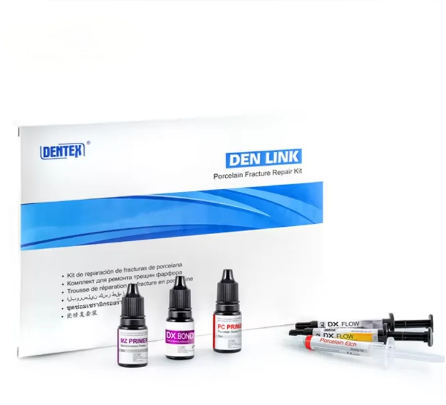 Hot Sale Dental DX. DEN LINK Porcelain Fracture Repair Kit for Fracture & Chipping Repair for Crown Bridges
Hot Sale Dental DX. DEN LINK Porcelain Fracture Repair Kit for Fracture & Chipping Repair for Crown Bridges