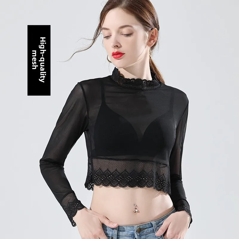 2025 New Women's Slim Fit Half Length Sleeve Mesh Base Shirt Long Sleeve Inner Wear Lace Top Black Versatile round Neck Short...
2025 New Women's Slim Fit Half Length Sleeve Mesh Base Shirt Long Sleeve Inner Wear Lace Top Black Versatile round Neck Short...