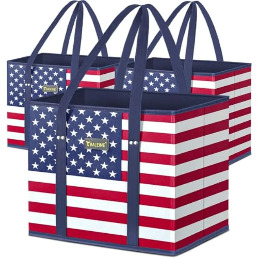3Pk Reusable Grocery Bags Foldable Shopping Bags for Groceries with Reinforced Bottom and Handles Patriot Celebration
3Pk Reusable Grocery Bags Foldable Shopping Bags for Groceries with Reinforced Bottom and Handles Patriot Celebration