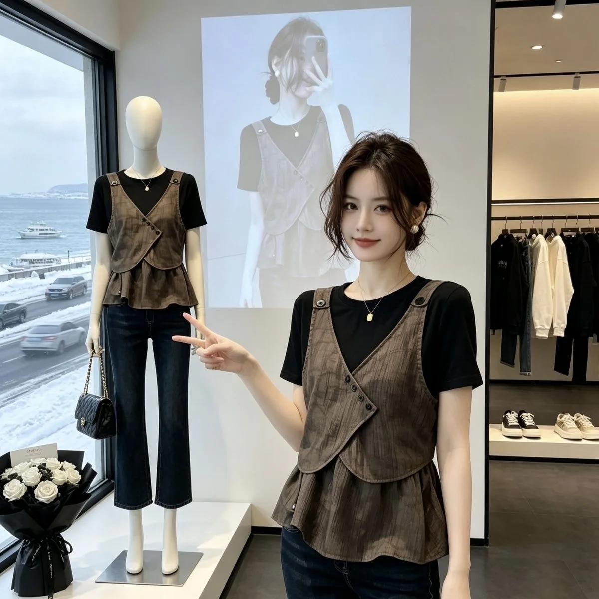 Retro Contrast Color Shirt Patchwork T-Shirt Women's Summer plus Size Unique Elegant Fake Two-Piece Top Comfortable Breathable
Retro Contrast Color Shirt Patchwork T-Shirt Women's Summer plus Size Unique Elegant Fake Two-Piece Top Comfortable Breathable