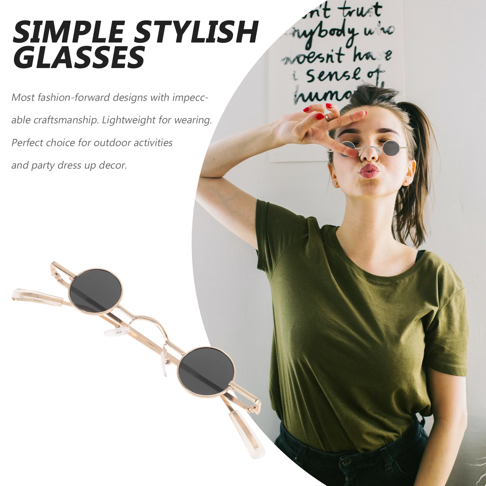 Sunglasses Round Frame Lightweight Durable Beach Eyewear Fashion Cool Women Men Party Decor Creative Glasses
Sunglasses Round Frame Lightweight Durable Beach Eyewear Fashion Cool Women Men Party Decor Creative Glasses