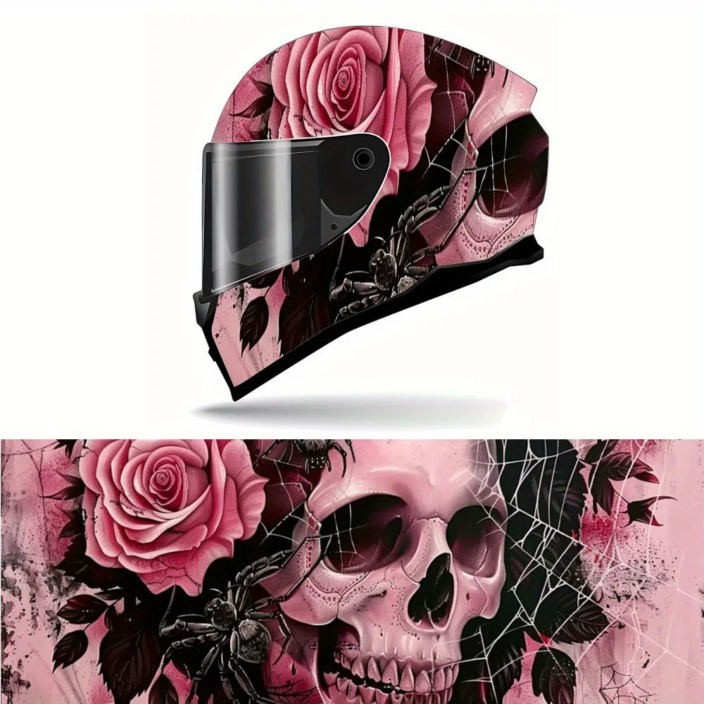 Rose Spider Skull Design Motorcycle Full Helmet Sticker, for Motorcycle Racing Helmet, PVC Material Waterproof and Scratch Resis
Rose Spider Skull Design Motorcycle Full Helmet Sticker, for Motorcycle Racing Helmet, PVC Material Waterproof and Scratch Resis