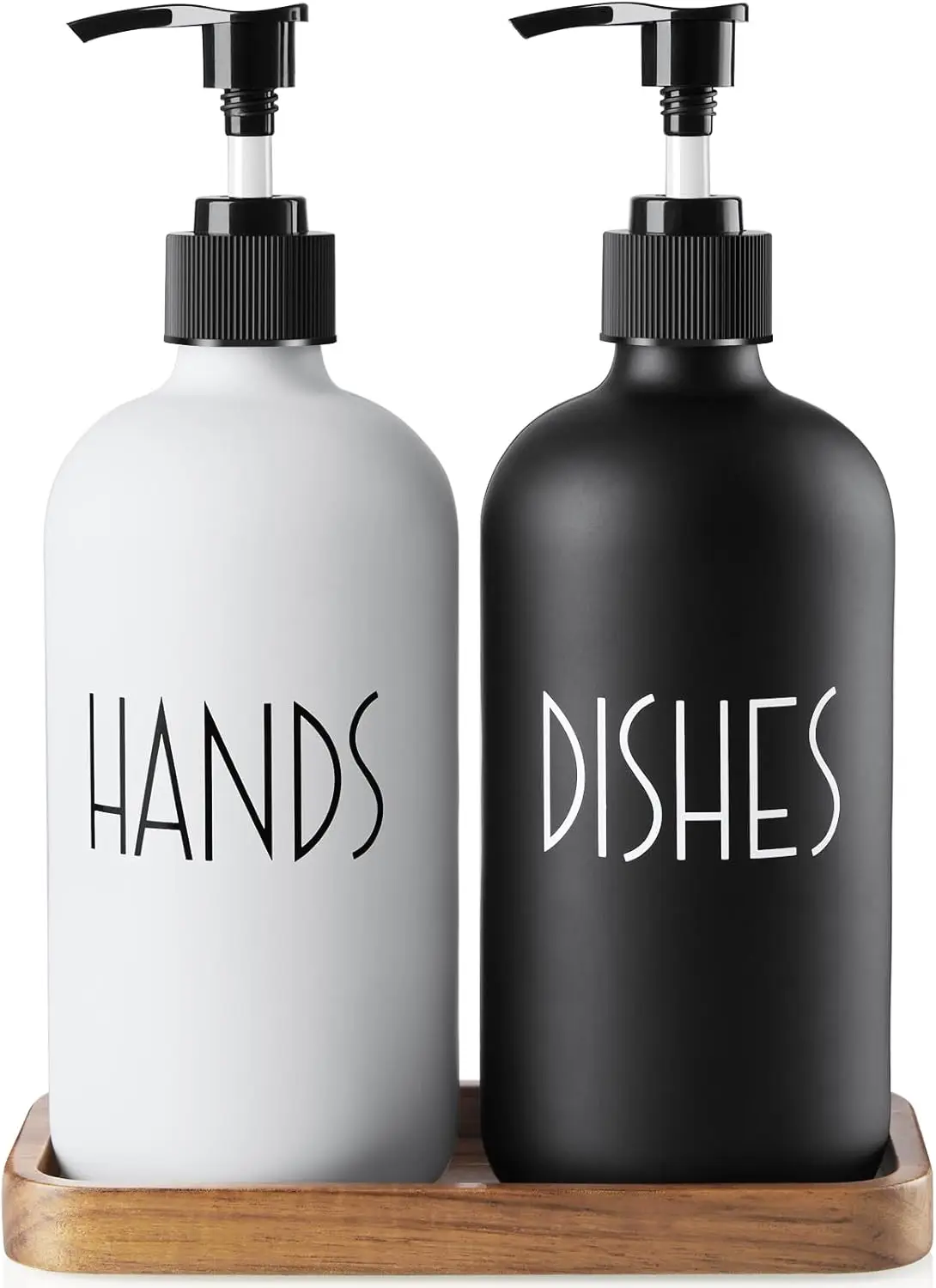 16 OZ Glass Soap Dispenser Set with Acacia Wood Tray - Modern Farmhouse Kitchen Decor
16 OZ Glass Soap Dispenser Set with Acacia Wood Tray - Modern Farmhouse Kitchen Decor