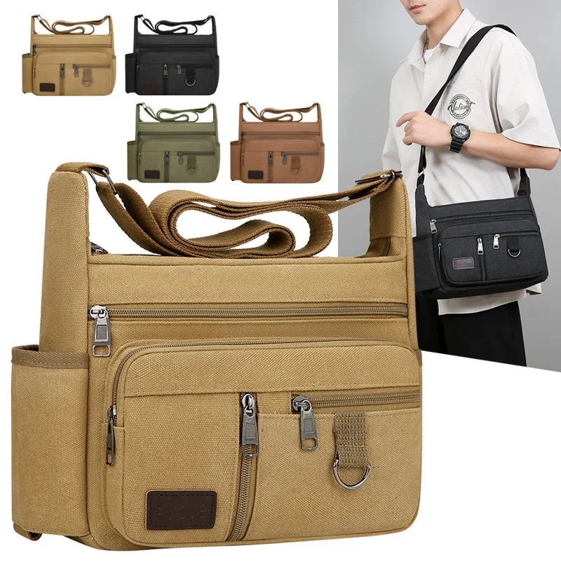 Commuter Shoulder Bag Large Capacity Crossbody Bags Multifunctional Pack with Bottle Pocket Canvas Package Casual Travel Daypack
Commuter Shoulder Bag Large Capacity Crossbody Bags Multifunctional Pack with Bottle Pocket Canvas Package Casual Travel Daypack