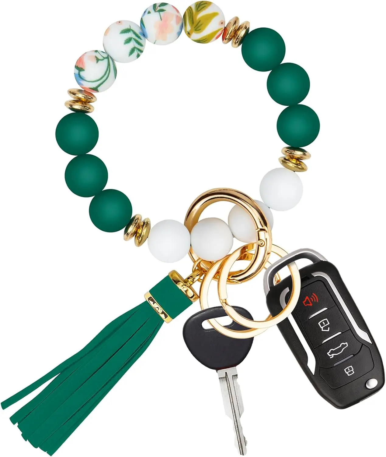 Silicone Beaded Key Ring Bracelet Car Keychain Holder Wristlet for Women
Silicone Beaded Key Ring Bracelet Car Keychain Holder Wristlet for Women