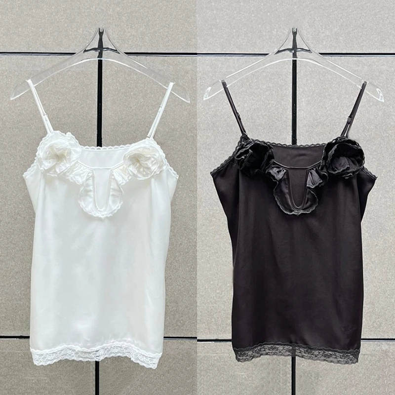Women's vest 2026 summer new suspender slim tanks top Lace patchwork backless women's corset 3D flower decorated sleeveless top
Women's vest 2026 summer new suspender slim tanks top Lace patchwork backless women's corset 3D flower decorated sleeveless top