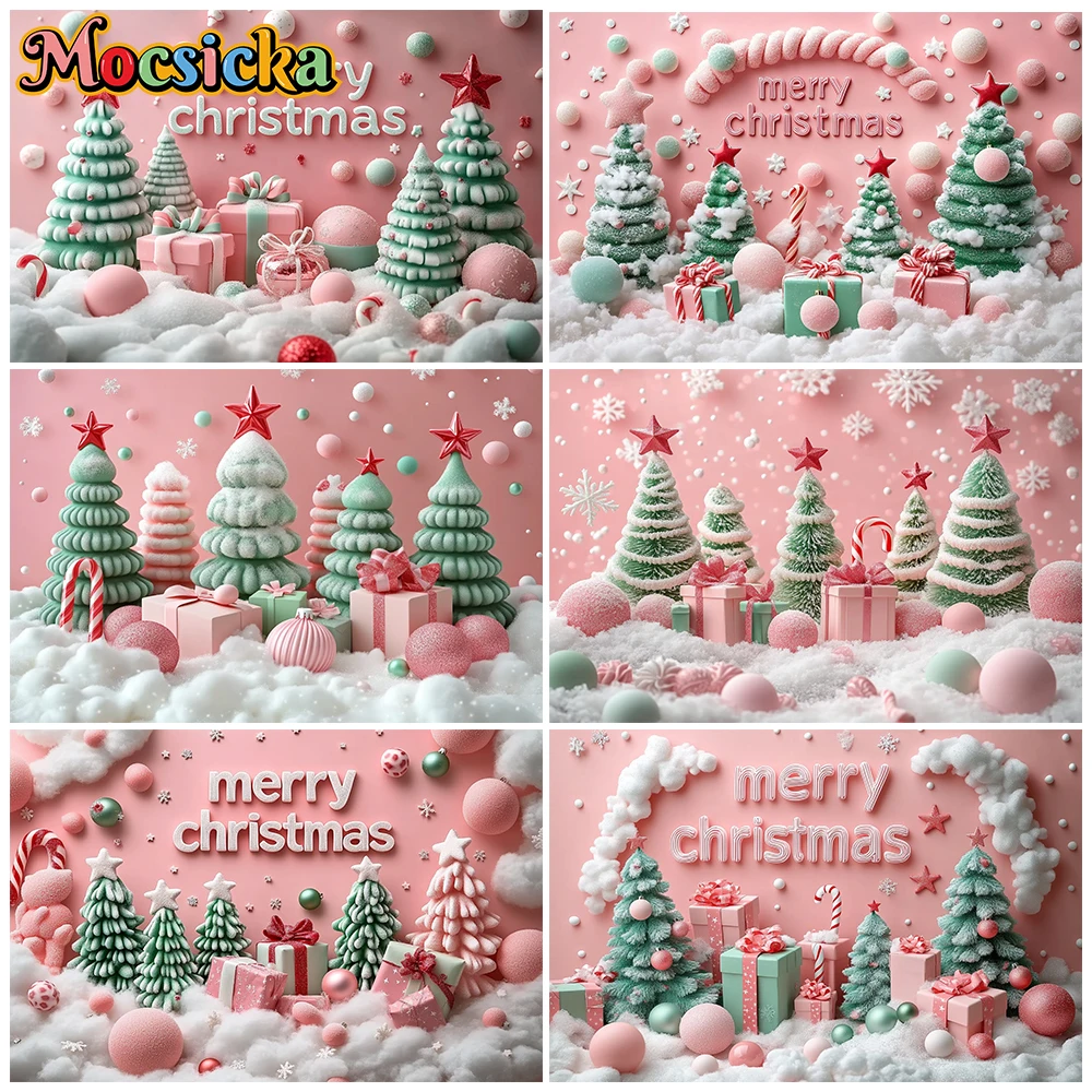 Mocsicka Pink Mint Green Christmas Tree Photography Backdrop Candy Snowflake Background Portrait Xmas Studio Party Decors Banner
Mocsicka Pink Mint Green Christmas Tree Photography Backdrop Candy Snowflake Background Portrait Xmas Studio Party Decors Banner