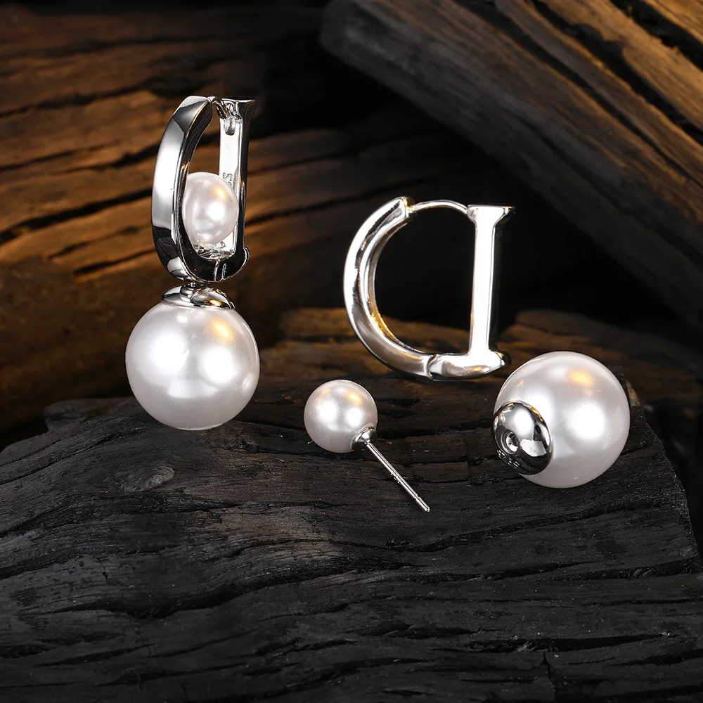 Original 925 Sterling Silver "D" Pearl Hoop Earrings For Women 2023 Korean Wedding Party Jewelry Gift Female Pendientes
Original 925 Sterling Silver "D" Pearl Hoop Earrings For Women 2023 Korean Wedding Party Jewelry Gift Female Pendientes