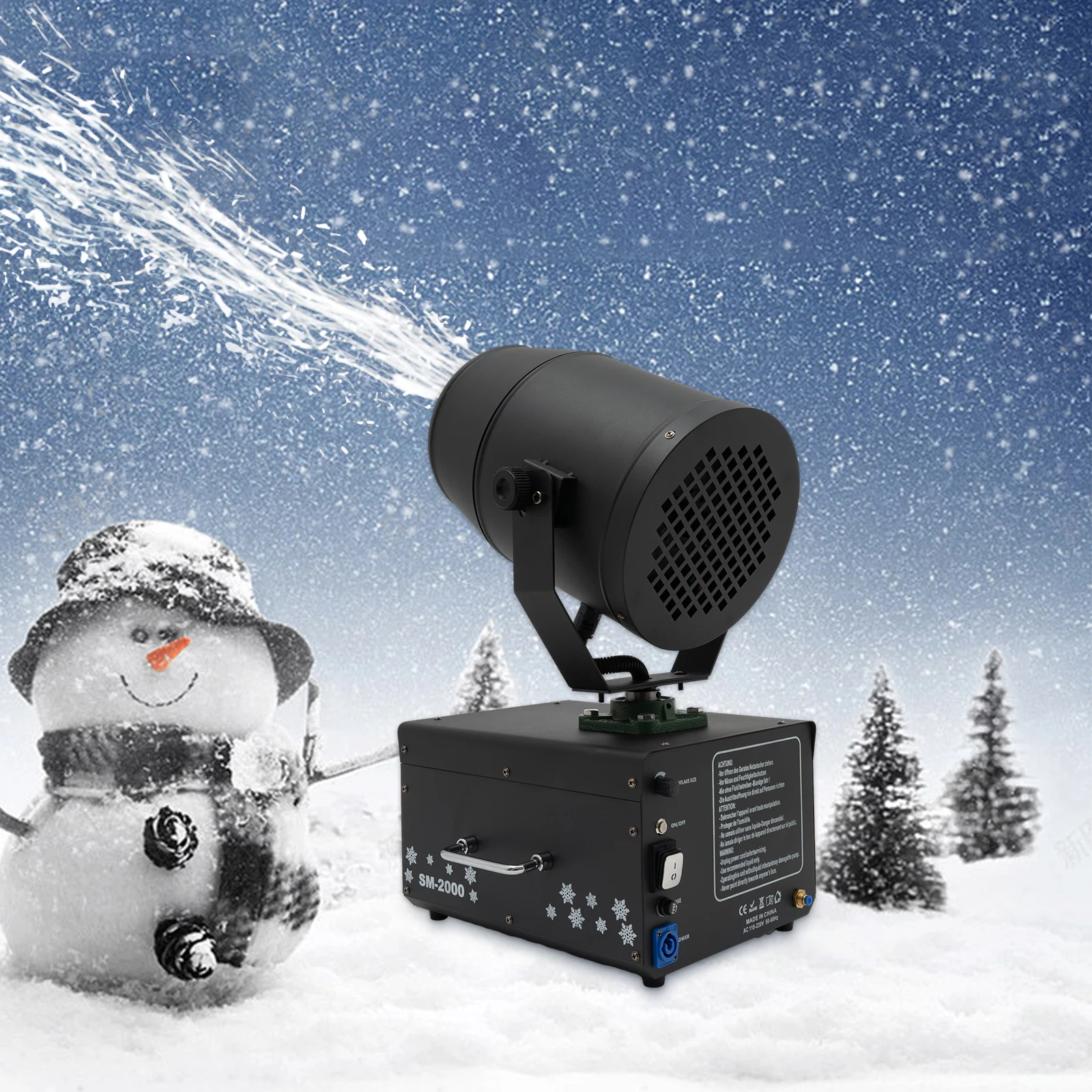 Shaking Head Snow Machine with Remote Control with 9.84ft Spraying Distance and 107.64ft²Coverage Area for Outdoors, Indoors
Shaking Head Snow Machine with Remote Control with 9.84ft Spraying Distance and 107.64ft²Coverage Area for Outdoors, Indoors