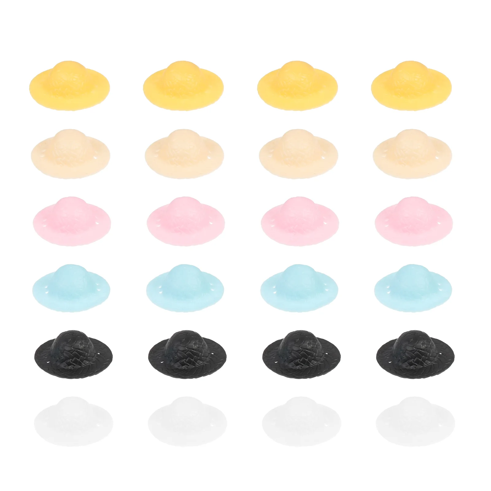 24Pcs Mini Plastic Straw Hats 3.8cm Lovely Simulation Hats for Crafts Decorative Plants Accessories Mixed Color
24Pcs Mini Plastic Straw Hats 3.8cm Lovely Simulation Hats for Crafts Decorative Plants Accessories Mixed Color